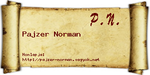 Pajzer Norman névjegykártya